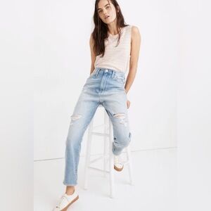 Madewell The Momjean in Gilford Wash: Ripped Edition